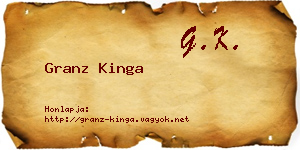 Granz Kinga névjegykártya